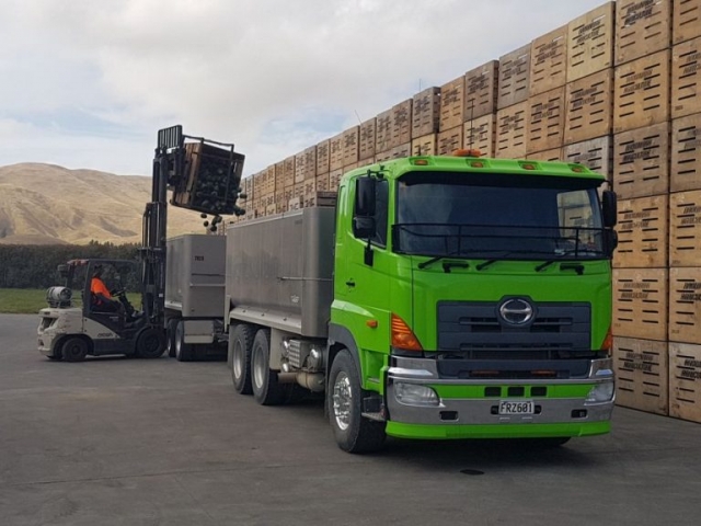 Loading reject squash for stock food. Brownrigg Ag 1